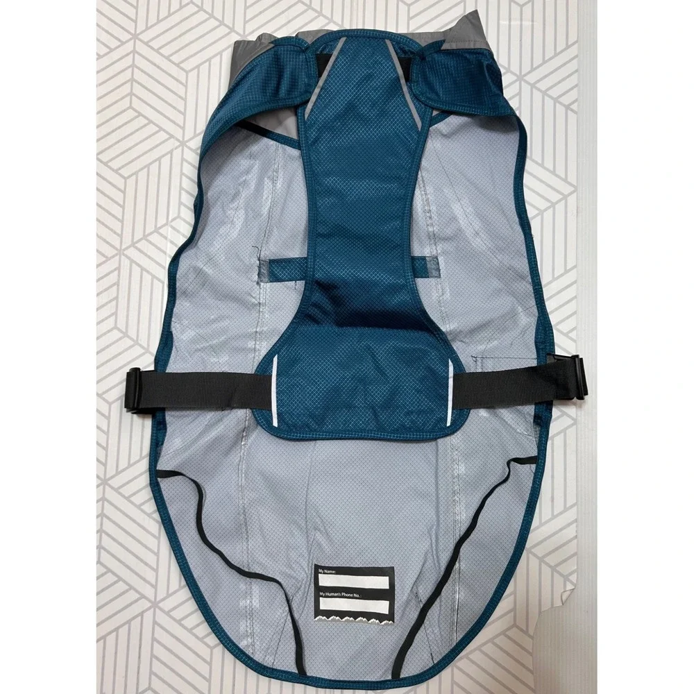 NWT Arcadia Trail XL Dog Reflective Raincoat Adjustable Lightweight Blue